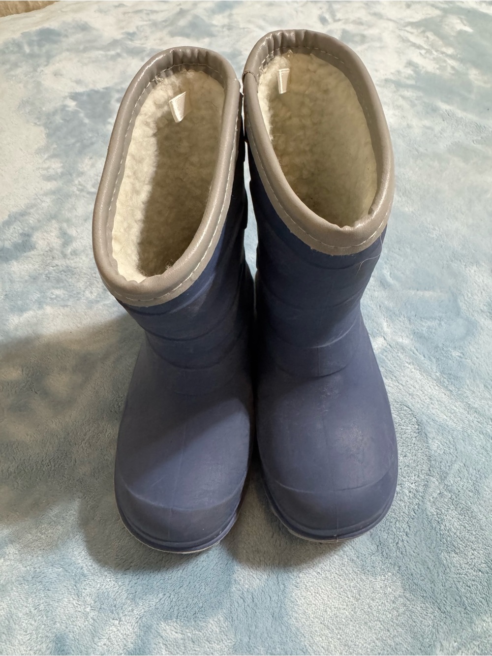 Navy Blue Waterproof Winter Boots with Fleece Lining